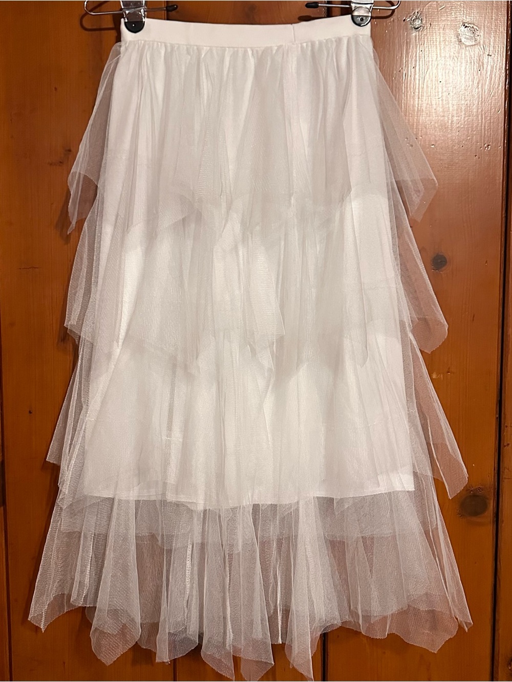 White Layered Tulle Skirt - Girl’s Elegant Party Skirt